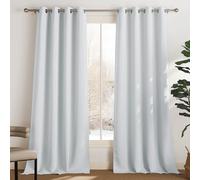 PONY DANCE Tende Termiche Isolanti per Interni 2 Pezzi L140 x A350 cm | Bianco Grigiastro, Oscuranti, per Camera da Letto, con Anelli, Decorazione, Privacy, Anti-UV, OEKO-TEX, Eleganti