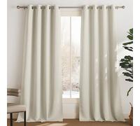 PONY DANCE Tende Termiche Isolanti per Interni con Anelli L140 x A350 cm | Oscuranti, 2 Pezzi, Beige Chiaro, per Camera da Letto, Decorazione, Privacy, Anti-UV, OEKO-TEX, Eleganti, Blackout