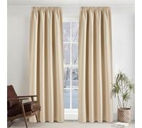 PONY DANCE Tende Termiche Isolanti per Interni con Fettuccia Metodi di Sospensione Multipli 2 Pezzi L140 x A245 cm Tenda Oscurante per Soggiorno Finestra Decorazione, Beige