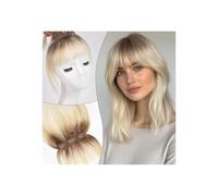 Pony di capelli veri per donne, pony 3D, marrone naturale, clip in pony, frangia con parrucchetto, copertura completa a 360° aggiunge volume ai capelli (biondo chiaro Ombre)