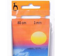 Pony - Ferri da maglia circolari in metallo, diametro 3 mm e lunghezza 80 cm