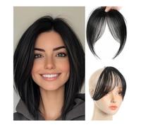 Pony in capelli sintetici da donna per parrucca, colore nero, marrone, adatto per l'uso quotidiano, per tutti i giorni (nero chiaro)