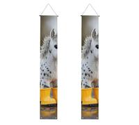Pony in Rain Boots - 2 striscioni decorativi per portico, in poliestere, per porta anteriore, patio, cerimonia, festa, riutilizzabile, lavabile, con aste e corde