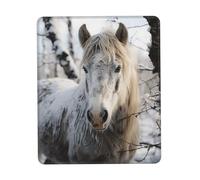 Pony in The Snow Mousepad Morbido Tappetino per Mouse Piccolo Mouse Pad for Accessori Scrivania Casa Pc 25X30Cm