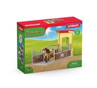 schleich Farm World 42609 set da gioco (SCHLEICH Farm World Pony Box with Iceland Pony Stallion Toy Playset, 3 to 8 Years, Mult
