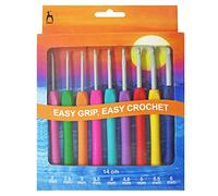 Pony Set di uncinetti: Impugnatura Facile con Dita Piatte: 14 cm x 2-6 mm, Acciaio, Multicolore, 12.0 x 4.0 x 25.0 cm