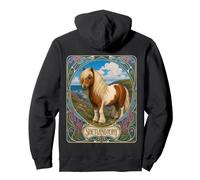 Pony Shetland Elegante Art Nouveau Felpa con Cappuccio