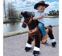 PonyCycle Classico U serie Ufficiale Animale Peluche Cavallo per Cavalcare Cavallo Marrone Scuro che Cammina per età 4-9 Taglia Media U421