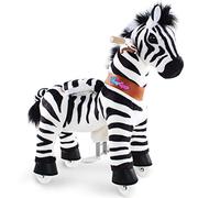 PonyCycle Modello U Zebra Giocattolo Cavalcabile per Bambini Peluche Zebra con Ruotes Animali Cavalcabili (con Freno/Altezza 76cm/ Taglia 3 per 3-4 Anni) Cavallo che Cammina Zebra Ux368