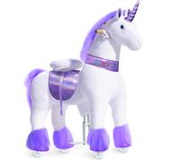 PonyCycle Ufficiale Classico Modello U Peluche Unicorno Grande che Cammina Unicorno Gigante da Cavalcare (con Freno e Suono/Altezza 108 cm/Taglia 5 per 7+ Anni) Unicorno Viola Ux506