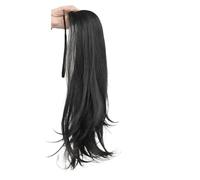 Ponytail - Estensione coda di cavallo sintetica ondulata marrone scuro, lunga 30-50 cm, con coulisse, da donna (Natural Black,20inches)