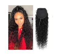Ponytail Extension 8-26" Long Body Wave Human Hair Ponytail Extension Afro Kinky Straight Curly Wrap Drawstring Natural Color Hairpiece with Clip in Binding Pony Tail(22inches)