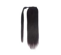 Ponytail Extension 8-32 pollici, coda di cavallo lunga e liscia, capelli veri, extension, code di cavallo brasiliane non lavorate, nero naturale (8 pollici)