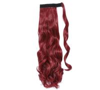 Ponytail Extension Heat Resistant Wavy Synthetic Wrap Around Pony tail Hairpiece for Women per l'uso quotidiano(118M130M,18inches)