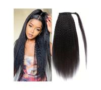 Ponytail Extension Kinky Straight Human Hair Ponytail Extensions Natural Black Color Brasilian Real Clip in Corda Yaki Hairpiece Afro 10-26 pollici (12 pollici)