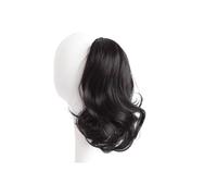Ponytail Extension Sintetico Breve Parrucca Riccia Coda di Cavallo 12 Pollice Artiglio Clip In Coda Di Cavallo Estensione Dei Capelli Parrucca Per Le Donne Sintetica Coda Di Cavallo (Brown Black)