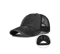 Ponytail hole baseball cap solid color cap leopard women's ponytail cap ponytail baseball cap