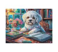 Poodle Book Study Room Puzzle 500 Pezzi Multicolore Per Famiglia in Vacanza Rompicapo Creativo Giochi Da Tavolo Intelligenza E Relax Durante Le Ferie 500 PCS