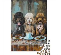 Poodle Coffee Break Puzzle 1000 Pezzi- Adulti Ragazzi Giochi Impegnativi Classici Decorazione Pareti Regalo Premium 52x38cm/1000pcs