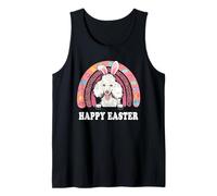 Poodle Dog Happy Easter Bunny Eggs Hunting Boho Rainbow Canotta