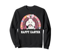Poodle Dog Happy Easter Bunny Eggs Hunting Boho Rainbow Felpa