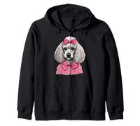 Poodle Dog Love Pink Poodle Proprietario Felpa con Cappuccio