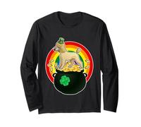 Poodle Dog Lucky Charm Shamrock Funny St Patricks Day Maglia a Manica