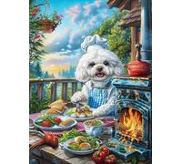 Poodle Puppy Cooking in Cozy Kitchen Puzzle 1000 Pezzi Per Regalo Di Pasqua Cartone Spesso Per Bambini Attività Educativa Per Tutta La Famiglia Con Confezione Regalo Qualità Garantita 1000 PCS