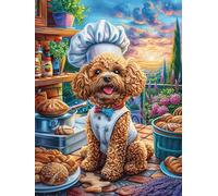 Poodle Puppy with A Chef Hat Baking Rompicapo 300 Pezzi Per Famiglie Numerose Science Fiction Magical Dream Cartone Riciclato Ecologico Per Riunioni Di Famiglia Con Poster E Colla Inclusi Top Vendita