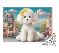 Poodle Puzzle in Cartone Extra Spesso Da 1000 Pezzi, Cute Pet Dog, Ultra Difficile, Allenamento Mentale, Puzzle Più Votato, Alta Qualità, Sfida 52x38cm/1000pcs
