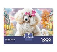 Poodle Puzzle in Cartone Extra Spesso Da 1000 Pezzi, Fluffy Poodle in Town, Relax Mentale, Regalo Divertente, Attività, Decorazione Parete, Arte Per La Casa 52x38cm/1000pcs