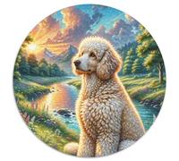 Poodle Puzzle Rotondo Da 1000 Pezzi Puzzle Pet Dog Jigsaw Puzzle Adulti Ifficile E Impossibile Per Adulti Per Amici Di Famiglia Rotonda 1000pcs (67.5x67.5cm)