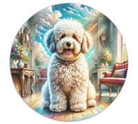 Poodle Puzzle Rotondo Da 1000 Pezzi Puzzle Pet Dog Puzzle Arte Giocattolo Puzzle Antistress Per Amici Di Famiglia Rotonda 1000pcs (67.5x67.5cm)