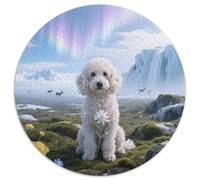Poodle Rompicapo Rotondo Da 1000 Pezzi Con Pet Dog, Ideale Per Stimolare La Mente E La Pazienza 1000pcs (67.5x67.5cm)