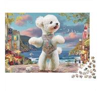 Poodle Set Puzzle in Cartone Robusto Da 1000 Pezzi Per Adulti, Cute Pet Dog, Puzzle Più Votato, Gioco Di Società Divertente E Stimolante 38x26cm/1000pcs