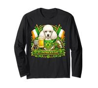 Poodle St Patrick’s Day Green Beer Shamrock Leprechauns Maglia a Manica