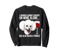 Poodle Wine Lover Gift for Her Felpa