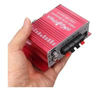 POOIQX 20W Auto Moto 12V On-Board Power Stereo Mini Amplificatore Rosso 2 Canali AMP Subwoofer for Altoparlante Basso,Ampia compatibilità