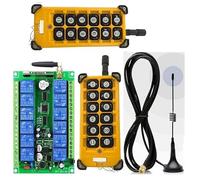 POOIQX 3000M Industrial DC 12/24/36/48 12CH Wireless Remote Control OverheadTravelling Crane System Receiver Digital Key,Potente capacità di Sollevamento(D)