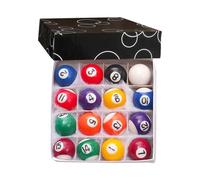 Pool Balls Billiard Set, 16 Piece Mini Resin Ball Boys Girls Learning Display or Fun Use with Small 70-90cm Pool Table for Indoor Play or Skill Training, 32mm