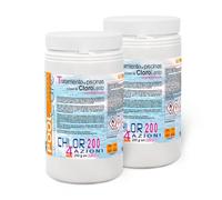 Pool Care CHLOR 200 4 Azioni, Multiazione in Pastiglie da 200gr - (1+1) 2Kg