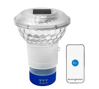Pool Chlorine Floater, Remote Control Chlorine Dispenser, 16.51x23.49x19 cm Adjustable Release, Colorful LED Lights, Floating Chlorinator for Easy Sanitizing and Auto Dispensing