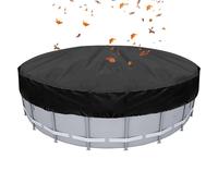 Pool Cover - Round Hot Tub Cover | Garden Swimming Pool Dust Covers | Waterproof Windproof Oxford Fabric, Tear-Resistant Durable Drawstring Adjustable, Black, Outdoor Accessory