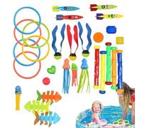 Pool Dive Toys - Underwater Training Game Set Multiplayer Colorful Diving Toy Set, Floating Pool Swim Training Toys, Kids and Family Fun Diving Game, Backyard Poolside Swim Lesson Activity Accessories
