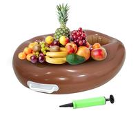 Pool Drink Holder, 9 Holes Float Set, 27,56 x 19,69 in Foldable Tray with Pump, Large Beverage Organizer, Outdoor Poolside for Deck, Beach, Family, Birthday, Swimming, Picnic, Travel