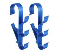 Pool Equipment Hooks - 2 Pieces 3-Hook Pool Leaves Skimmer Net Holder | Adjustable Storage Bracket for Telescopic Rods Landing Nets Brushes