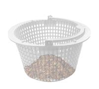 Pool Filter Basket, Pond Strainer Net, Versatile Round Skimmer Basket with Handle, Heavy-Duty Unclog and Remove Debris Leaves for Swimming Pool Cleaning, White, ABS