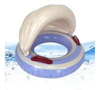 Pool Float Canopy Kids, Leak Proof Blow Up, Anti Tip Handle Kit System, Safe Shade Float Design Style, Water Play Use, Lake Lounging Beach Games Party Festive Gathering