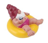 Pool Float Gnom, statuetta in resina di alta qualità, dipinta a mano, protezione solare, decorazione esterna tranquilla per giardino, piscina, stagno, terrazza, di anniversario (giallo)