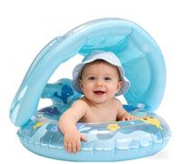 Pool Float - Piscina galleggiante | Anello da nuoto gonfiabile con tetto | Protezione solare barca per bambini | Seggiolino di sicurezza per nuotare 6 - 48 giocattoli per acqua all'aperto